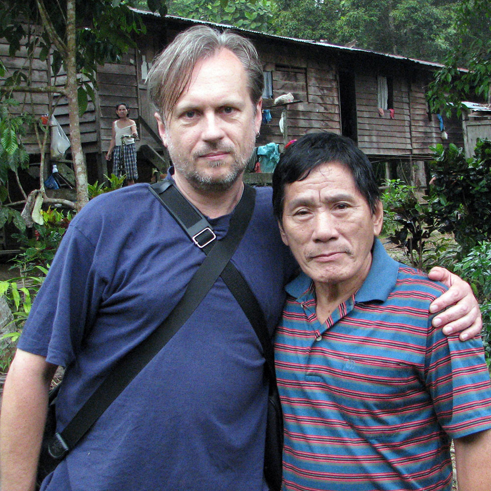 Tirong Lawing, Headman of Long Kerong, with Andrew Garton